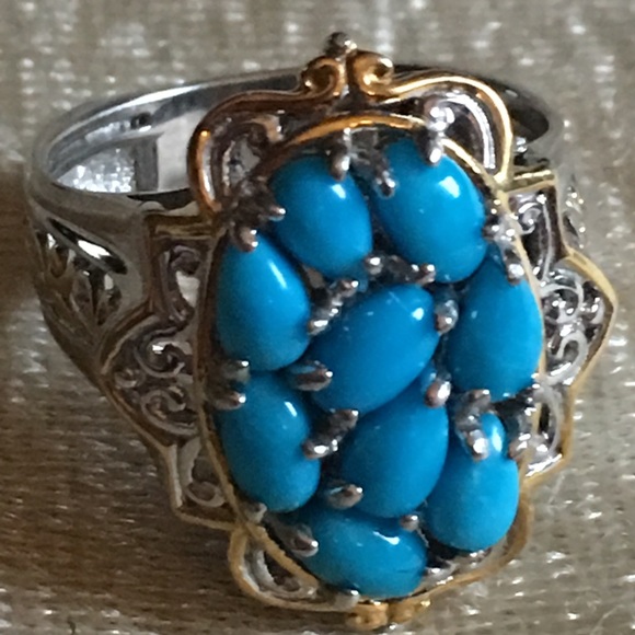 Turquoise Cluster Ring - Picture 2 of 4